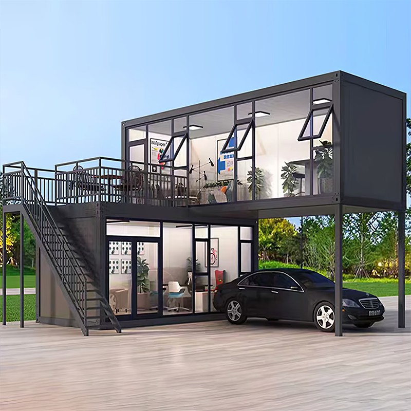 2階建てガラスコンテナハウス